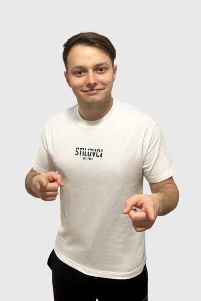 Majica 'STILOVCI' bela moška oversized