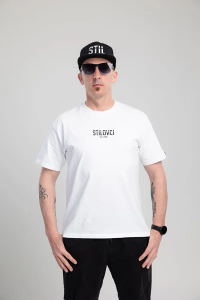 Majica 'STILOVCI' bela moška oversized